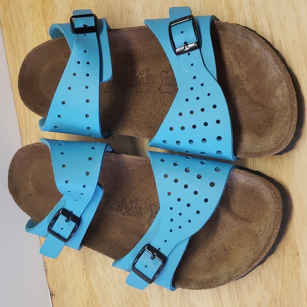 Birkis by Birkenstock Freeport Hole Punch Buckle Strap Sandals Blue